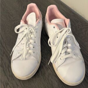 Adidas Women's Stan Smith White and Soft Pink Sneakers